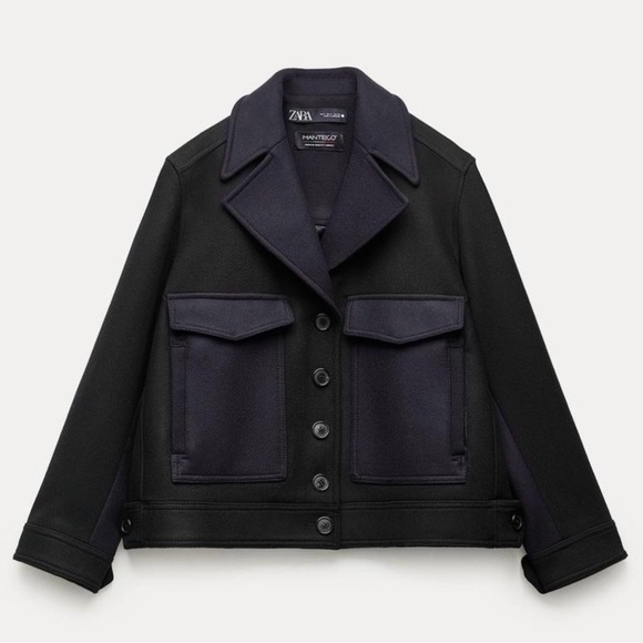 ZARA MANTECO WOOL BLEND SHORT COAT - Picture 4 of 5